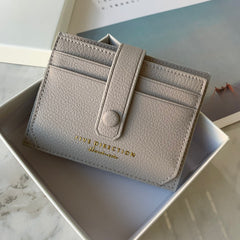 Cute Women Light Blue Vegan Leather Small Card Holder Card Wallets Slim Card Holders Credit Card Holder For Women