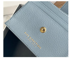 Cute Women Light Blue Vegan Leather Small Card Holder Card Wallets Slim Card Holders Credit Card Holder For Women