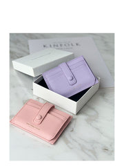 Cute Women Purple Vegan Leather Small Card Holder Card Wallets Slim Card Holders Credit Card Holder For Women