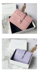 Cute Women Pink Vegan Leather Small Card Holder Card Wallets Slim Card Holders Credit Card Holder For Women