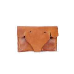 Cute Women Mini Coffee Leather Elephant Coin Pouch Small Coin Wallet Change Wallet For Women