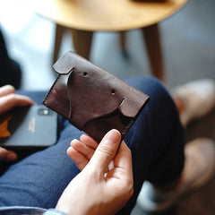Cute Women Mini Coffee Leather Elephant Coin Pouch Small Coin Wallet Change Wallet For Women