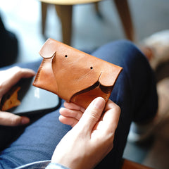 Cute Women Mini Coffee Leather Elephant Coin Pouch Small Coin Wallet Change Wallet For Women