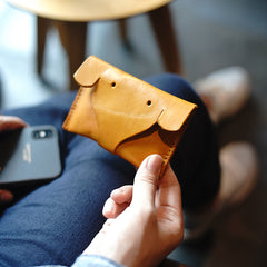 Cute Women Mini Coffee Leather Elephant Coin Pouch Small Coin Wallet Change Wallet For Women
