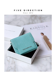 Cute Women Black Vegan Leather Small Card Holder Crocodile Pattern Card Wallets Slim Change Wallet For Women