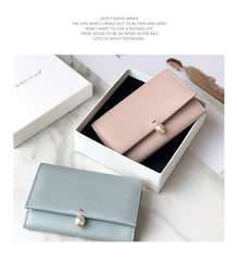 Cute Women Orange Sheepskin Small Wallet Card Wallet Coin Change Wallet For Women