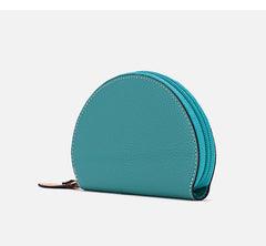 Cute Women Pink Leather Slim Zipper Wallet Small Card Holder Round Change Coin Wallet For Women