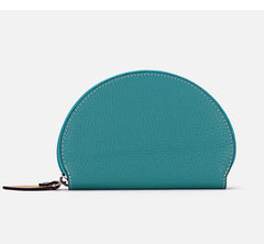 Cute Women Pink Leather Slim Zipper Wallet Small Card Holder Round Change Coin Wallet For Women