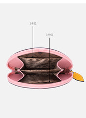 Cute Women Pink Leather Slim Zipper Wallet Small Card Holder Round Change Coin Wallet For Women