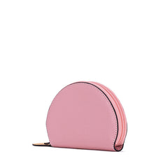 Cute Women Pink Leather Slim Zipper Wallet Small Card Holder Round Change Coin Wallet For Women