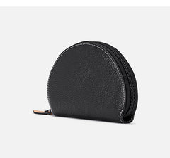 Cute Women Pink Leather Slim Zipper Wallet Small Card Holder Round Change Coin Wallet For Women
