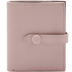 Cute Women Pink Leather Small Wallet Billfold Vertical Card Wallet For Women