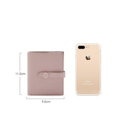 Cute Women Pink Leather Small Wallet Billfold Vertical Card Wallet For Women