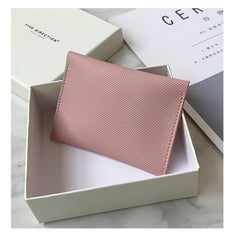 Cute Women Pink Vegan Leather Slim Card Holder Card Wallets Slim Change Wallet Credit Card Holder For Women