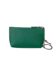 Cute Women Green Leather Small Change Wallet Keychain with Wallet Zipper Coin Wallet For Women