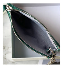 Cute Women Green Leather Small Change Wallet Keychain with Wallet Zipper Coin Wallet For Women