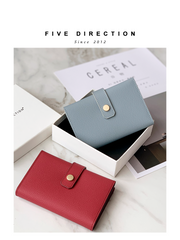 Cute Women Red Leather Trifold Card Holder Card Holder Wallet Slim Card Wallet For Ladies