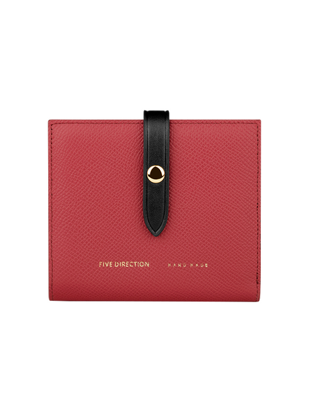 Cute Women Red Leather Vertical Small Wallet Billfold Slim Minimalist Small Wall CH00882069