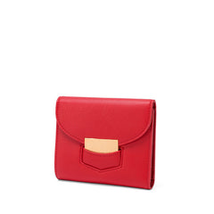 Cute Women Red Vegan Leather Small Wallet Billfold Vertical Red Card Wallet For Women