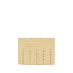 Cute Women Red Sheepskin Card Holder Slim Card Wallet Card Holder with Rivets Credit Card Holder For Women