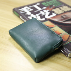 Cute Women Slim Black Leather Mini Zip Coin Wallet Billfold Small Zip Change Wallet For Women