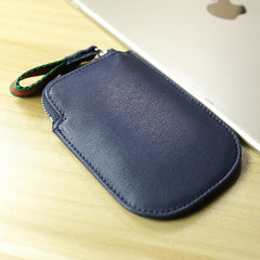 Cute Women Slim Green Leather Mini Zip Coin Wallet Small Zip Change Wallet For Women