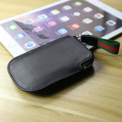 Cute Women Slim Green Leather Mini Zip Coin Wallet Small Zip Change Wallet For Women