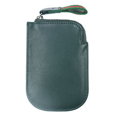 Cute Women Slim Green Leather Mini Zip Coin Wallet Small Zip Change Wallet For Women