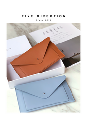 Cute Women White Leather Envelope Clutch Wallet White Slim Large Long Travel Wallet For Women