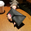 Cute Womens Black Leather Envelope Wallet Slim Clutch Purse Checkbook Long Wallet for Women