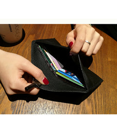 Cute Womens Purple Leather Envelope Wallet Slim Clutch Purse Checkbook Long Wallet for Women