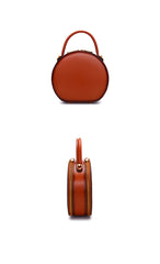 Cute Womens Red Leather Round Handbag Crossbody Purses Round Red Shoulder Bag for Women