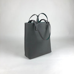 Cute Womens Gray&White Leather Shoulder Tote Bag Best Tote Handbag Shopper Bag Purse for Ladies