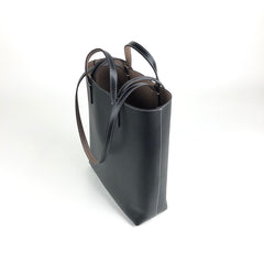 Cute Womens Black&Coffee Leather Shoulder Tote Bag Best Tote Handbag Shopper Bag Purse for Ladies