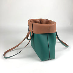 Cute Womens Gray&White Leather Shoulder Tote Bag Best Tote Handbag Shopper Bag Purse for Ladies