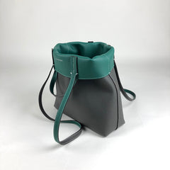 Cute Womens Green&Brown Leather Shoulder Tote Bag Best Tote Handbag Shopper Bag Purse for Ladies