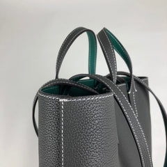 Cute Womens Green&Brown Leather Shoulder Tote Bag Best Tote Handbag Shopper Bag Purse for Ladies
