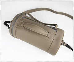Cute Womens Black Coffee Leather Bucket Shoulder Purse Barrel Crossbody Bag Purse for Ladies