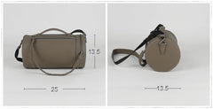 Cute Womens Black Coffee Leather Bucket Shoulder Purse Barrel Crossbody Bag Purse for Ladies