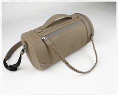 Cute Womens Light Blue Leather Bucket Shoulder Purse Barrel Crossbody Bag Purse for Ladies