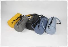 Cute Womens Dark Khaki Leather Bucket Shoulder Purse Barrel Crossbody Bag Purse for Ladies