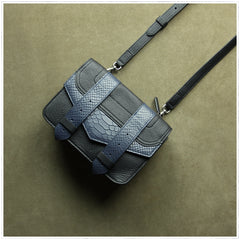 Cute Womens Gray&Green Leather Shoulder Purse Small Leather Shoulder Bag Crossbody Purse for Ladies
