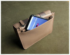 Cute Womens Gray&Green Leather Shoulder Purse Small Leather Shoulder Bag Crossbody Purse for Ladies