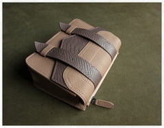 Cute Womens Gray&Green Leather Shoulder Purse Small Leather Shoulder Bag Crossbody Purse for Ladies
