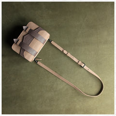 Cute Womens Gray&Green Leather Shoulder Purse Small Leather Shoulder Bag Crossbody Purse for Ladies