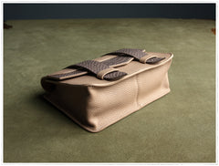 Cute Womens Gray&Green Leather Shoulder Purse Small Leather Shoulder Bag Crossbody Purse for Ladies