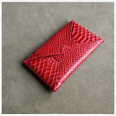 Cute Womens PinkRed Leather Envelope Wallet Slim Clutch Purse Checkbook Long Wallet for Women