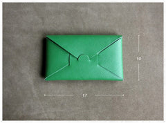 Cute Womens Orange Leather Envelope Wallet Slim Clutch Purse Checkbook Long Wallet for Women