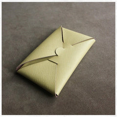 Cute Womens Dark Green Leather Envelope Wallet Slim Clutch Purse Checkbook Long Wallet for Women