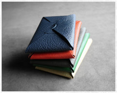 Cute Womens Dark Blue Leather Envelope Wallet Slim Clutch Purse Checkbook Long Wallet for Women